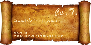 Csaplár Tivadar névjegykártya