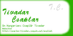 tivadar csaplar business card
